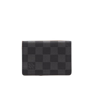 LOUIS VUITTON Infini Card Case Organizer de Poche N60183, Black and Silver Ta...